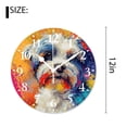 thumbnail image 2 of 12 Inch Wall Clock Battery Operated Silent Clock Decorative for Office, Kitchen, Outdoor, Living Room，Cartoon Bulldog Dog Snowflake Pretty, 2 of 4