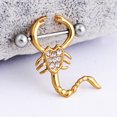 thumbnail image 3 of Bague Barre d'Haltère pour Femmes à Motif Scorpion avec Strass, Bijou de Perçage Corporel, 3 of 6