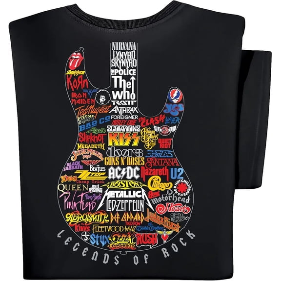 Colorful Legends of Rock Guitar Graphic Concert Unisex T-Shirt, S - 5XL