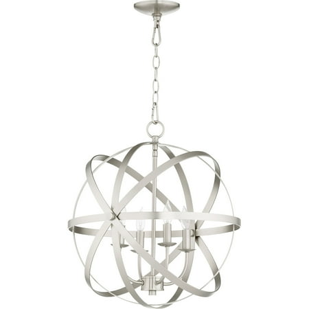 

Chandeliers 4 Light With Satin Nickel Finish Candelabra Base Bulbs 19 inch 240 Watts