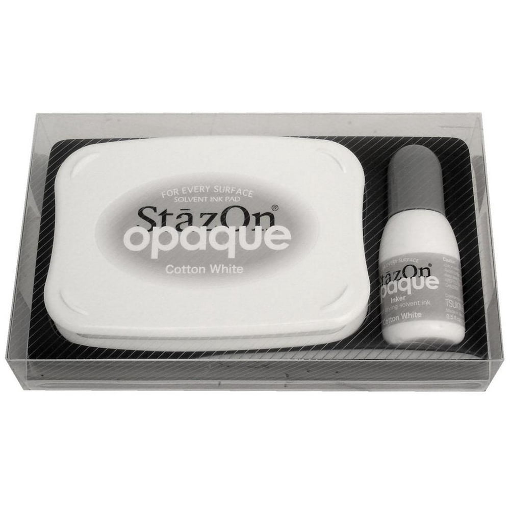StazOn Solvent Ink Pad Large Opaque Cotton White