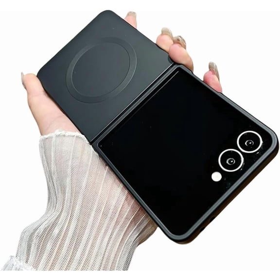 Liquid Silicone Soft Magnetic Phone Case for Samsung Galaxy Z Flip 7 FE 6 5 4 3 5G Wireless Charging Shockproof Protection Cover,Black,for Galaxy Z Flip5