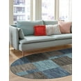 thumbnail image 2 of Rugs.com Equinox Collection Rug – 7' 10 x 10' Oval Blue Gray Low Rug Perfect For Living Rooms, Large Dining Rooms, Open Floorplans, 2 of 3