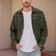 thumbnail image 1 of Blusa y camisa de manga larga con cuello vuelto para hombre, informal, a la moda, con botones, estampado a cuadros, blusa elástica de manga larga con cuello vuelto, blusa de poliéster para hombre, 1 of 5