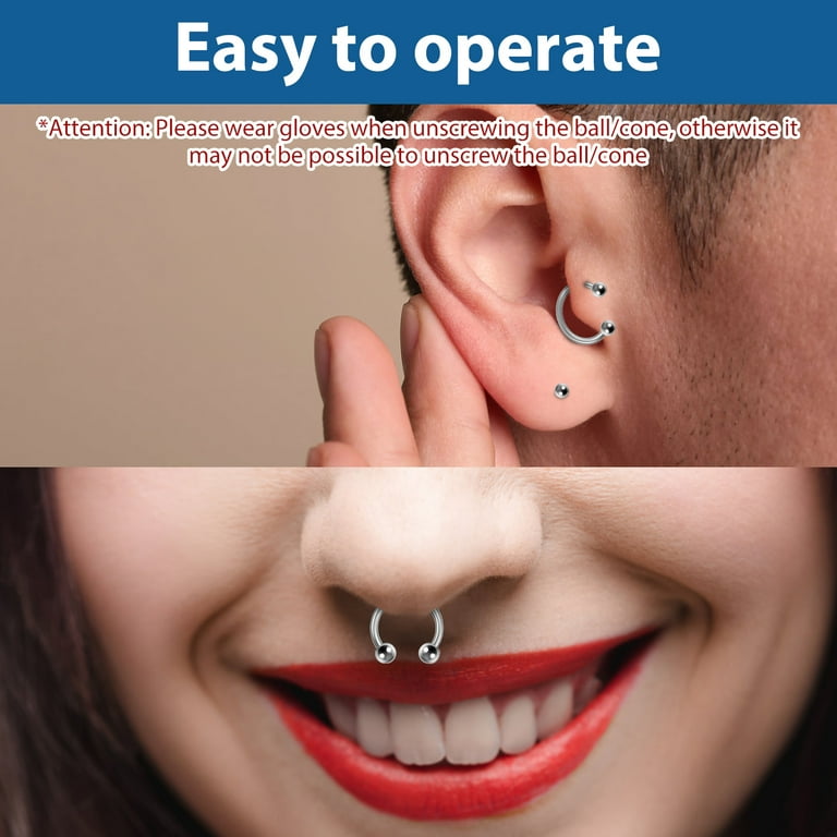 Hvxrjkn 79pcs Piercing Kit, 316L Stainless Steel Body Jewelry