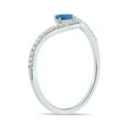 thumbnail image 2 of SZUL Women's 1/4 Carat TW Blue Topaz and Diamond V Shape Ring in 10K White Gold, 2 of 6