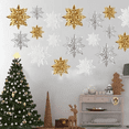 thumbnail image 4 of Adornos de copos de nieve, copo de nieve con purpurina de plástico para invierno, interior, exterior, árbol de Navidad, decoración de ventana y habitación, 4 of 5
