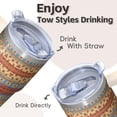 thumbnail image 4 of Bohemian Design 20oz Tumbler with Lids & Straws, Double Wall Vacuum Insulated Stainless Steel Travel Mug, Leakproof Thermal Cup, 4 of 5