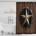 thumbnail image 2 of Polyester Fabric Vintage Texas Star Shower Curtain, Retro Art Country Waterproof Bathtub Curtain Bathroom Decor Set with Hooks 54 x 78 Inches, 2 of 6