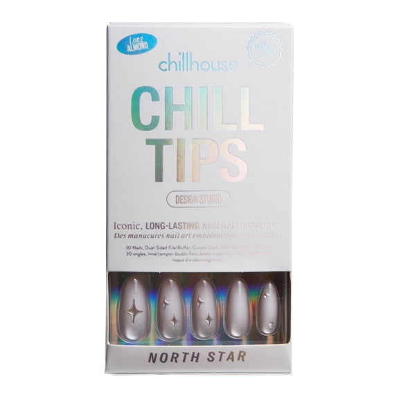 Chillhouse Chill Tips Press On Nails, North Star, Almond Style, 30 Count