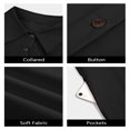 thumbnail image 6 of Summer Short Sleeve Solid Collared Button Down A Line Casual Loose Mini Shirt Dress, 6 of 6