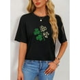 thumbnail image 1 of T-Shirt Col Rond en Polyester Inspiré Vintage avec Imprimé Géométrique pour Femmes - Haut en Tricot à Manches Courtes 100 % Polyester pour l'Été, 1 of 8