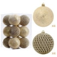 thumbnail image 2 of AuroraX Shatterproof Christmas Decoration Set Plastic Hanging Gold Art Deco Baubles Balls Ornaments 12 Pcs 3.1" Neutral Decorative for Tree Decoration,Xmas Gifts Decor, 2 of 9