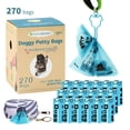 thumbnail image 2 of Pet waste bags, 1.5 mil, eco-friendly and biodegradable, thickened and durable, blue, 8 rolls, 1.5 mil thick + hands-free clip., 2 of 5