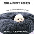 thumbnail image 3 of Dog Beds for Small Dogs, Donut Dog Bed with Blanket Attached, Calming Dog Bed Washable (20"/26"/35") Grey, 3 of 17