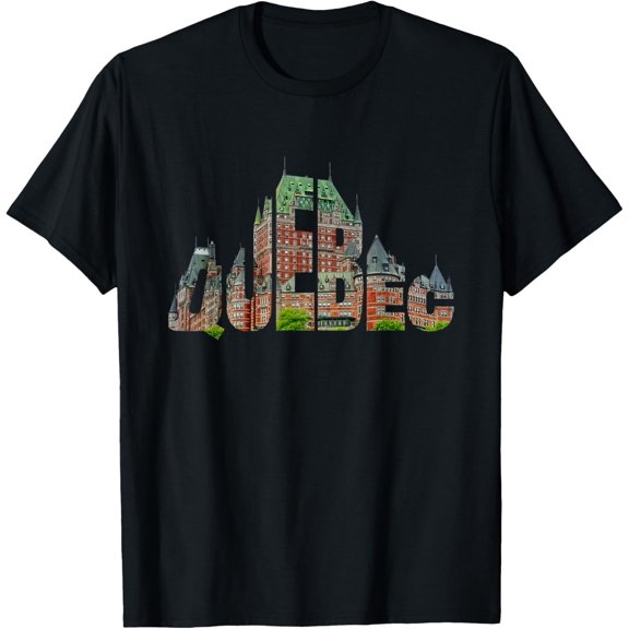 Quebec Chateau Frontenac Typography Canada Traveler Souvenir T-Shirt