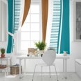 thumbnail image 5 of Fsddascl Modern Brown Teal Blackout Curtains for Bedroom/Living Room, Thermal Insulated Kitchen Curtains, Boho Contemporary Geometric Striped Grommet Darkening Window Treatment Drapes 42"x54"x2, 5 of 8