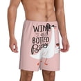 thumbnail image 2 of Naloa Goose Holding Wineglass with Red Wine Men's Short Pajama Pants, Lounge Comfort Shorts with Elasticized Waistband and Side Pockets - X-Large, 2 of 9
