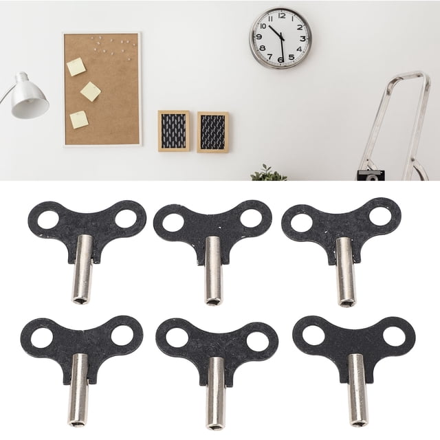 Antique Clock Keys, 6PCS Clock Winding Key Replacement Parts Oxidation Resistance for Wall Floor Alarm Clocks