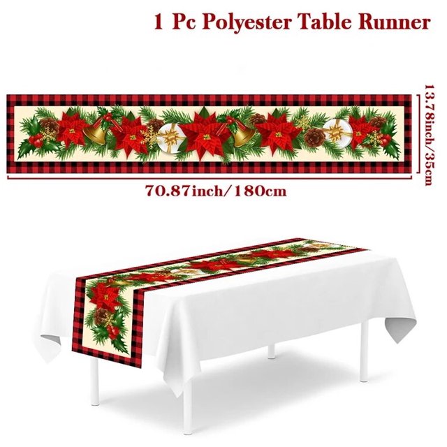 Camino de mesa navideño para decoración del hogar, adorno navideño para fiesta de Navidad y Año Nuevo, 2023, 2024