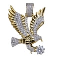 thumbnail image 6 of Classic Punk Style Motorcyclist Golden Color Accessories Animal Eagle Wing 14K Yellow Gold Pendant Necklace Men's Jewelry, 6 of 7
