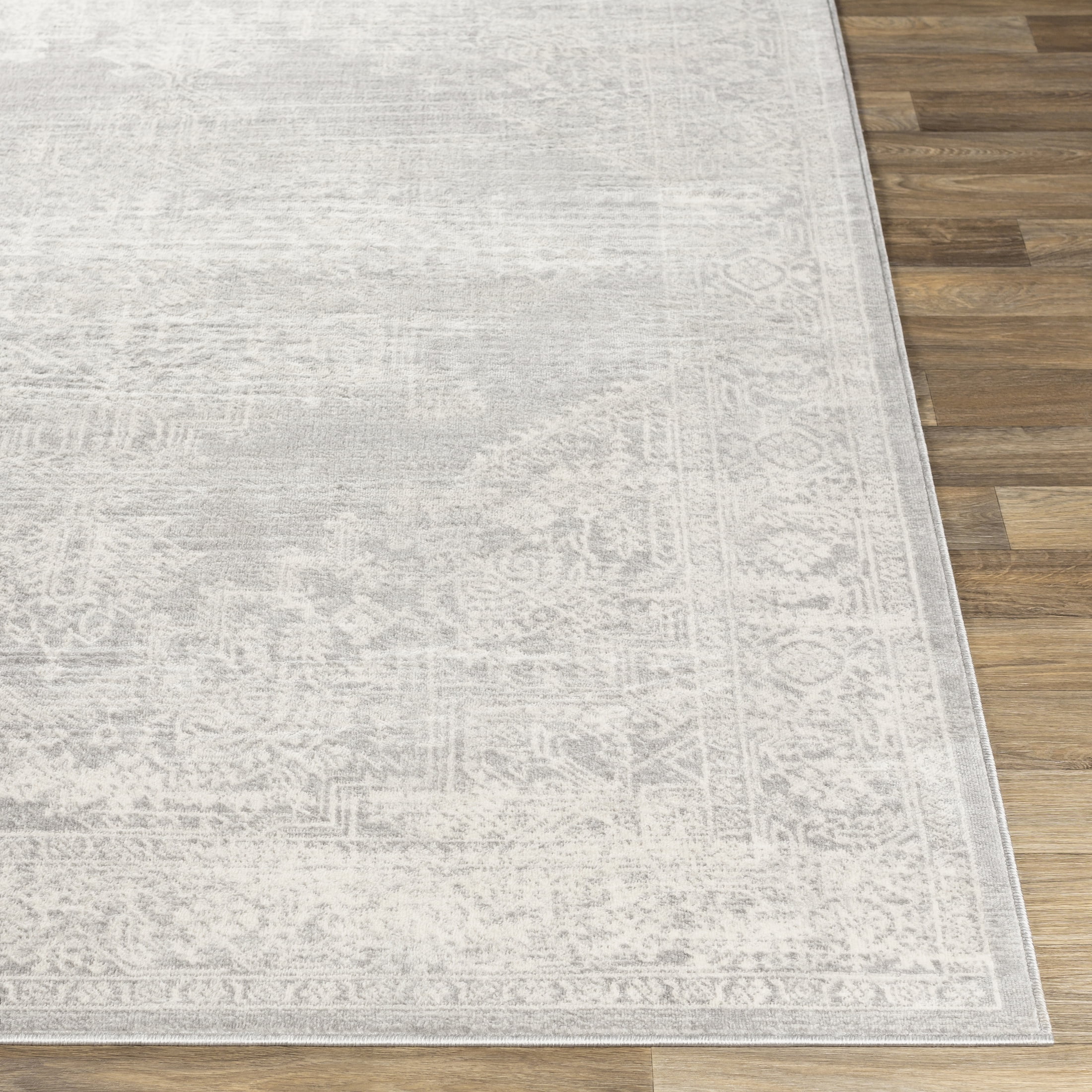 Livabliss Roma Vintage Medallion Area Rug,6'7" x 9',Grey