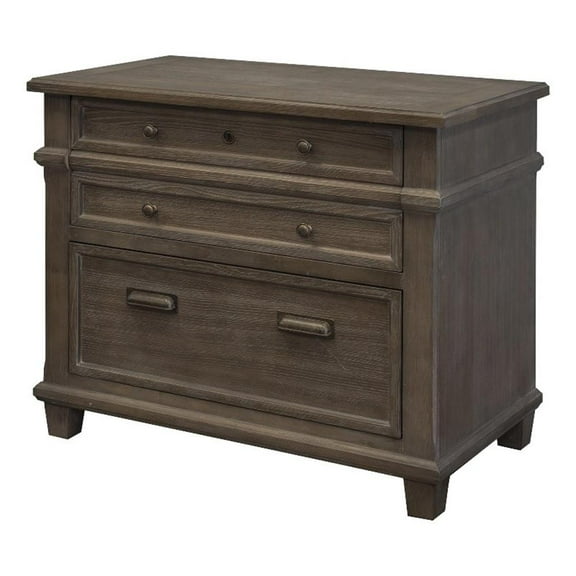 Bowery Hill Contemporary Wood Lateral File Storage File Drawer in Gray
