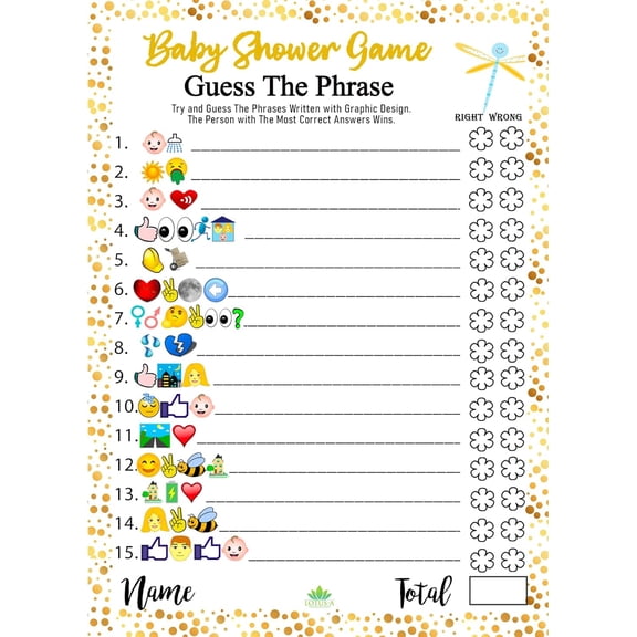 Baby Shower Games - Hilarious Guess The Phrase and Predictions Cards 30 Thick Cardstocks 7x5 inches Printed Front Back Side Answer Keys Included Idea Neutral Theme for Girl Boy