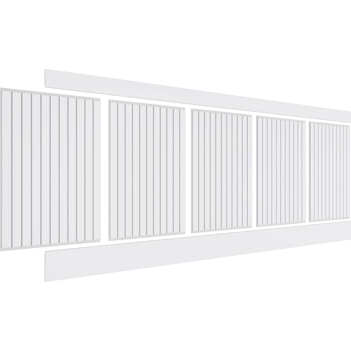 Ekena Millwork 36"H x 94 1/2"W Beadboard PVC Wainscot Paneling Kit