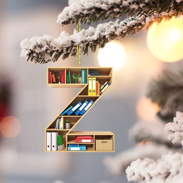 Adorno de árbol de Navidad de 26 letras de acrílico colgante, adorno de Navidad personalizado DIY