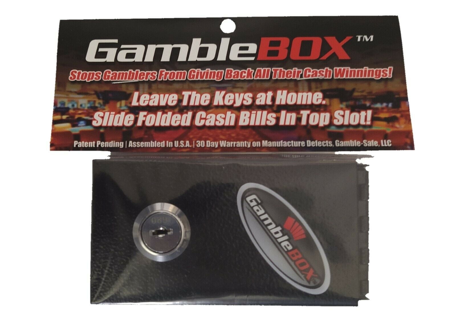 Gamblebox Metal Key Lock Gambling Casino Pocket Cash Safe Bank Helps Addictive Urges Not to Gamble Away Your Winnings Leaving the Keys Home