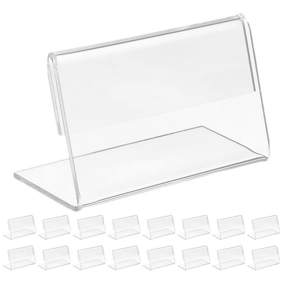 30pcs Acrylic Sign Holder Supermarket Merchandise Sign Display Holder Label Holder For Shopping Mall Acrylic Slant Board L Shape Sign Holders