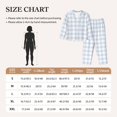 thumbnail image 3 of Rateoe Blue Checkboard Pattern Womens Pajamas Set Long Sleeve Sleepwear Button Down Nightwear Soft Cotton Pj Lounge Sets, 3 of 9