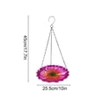 thumbnail image 3 of Metal Hanging Bird Feeder, Flower Shaped Bird Bath Tray, 17.7 Inch Metal Wild Bird Waterer for Garden Decor, 3 of 6