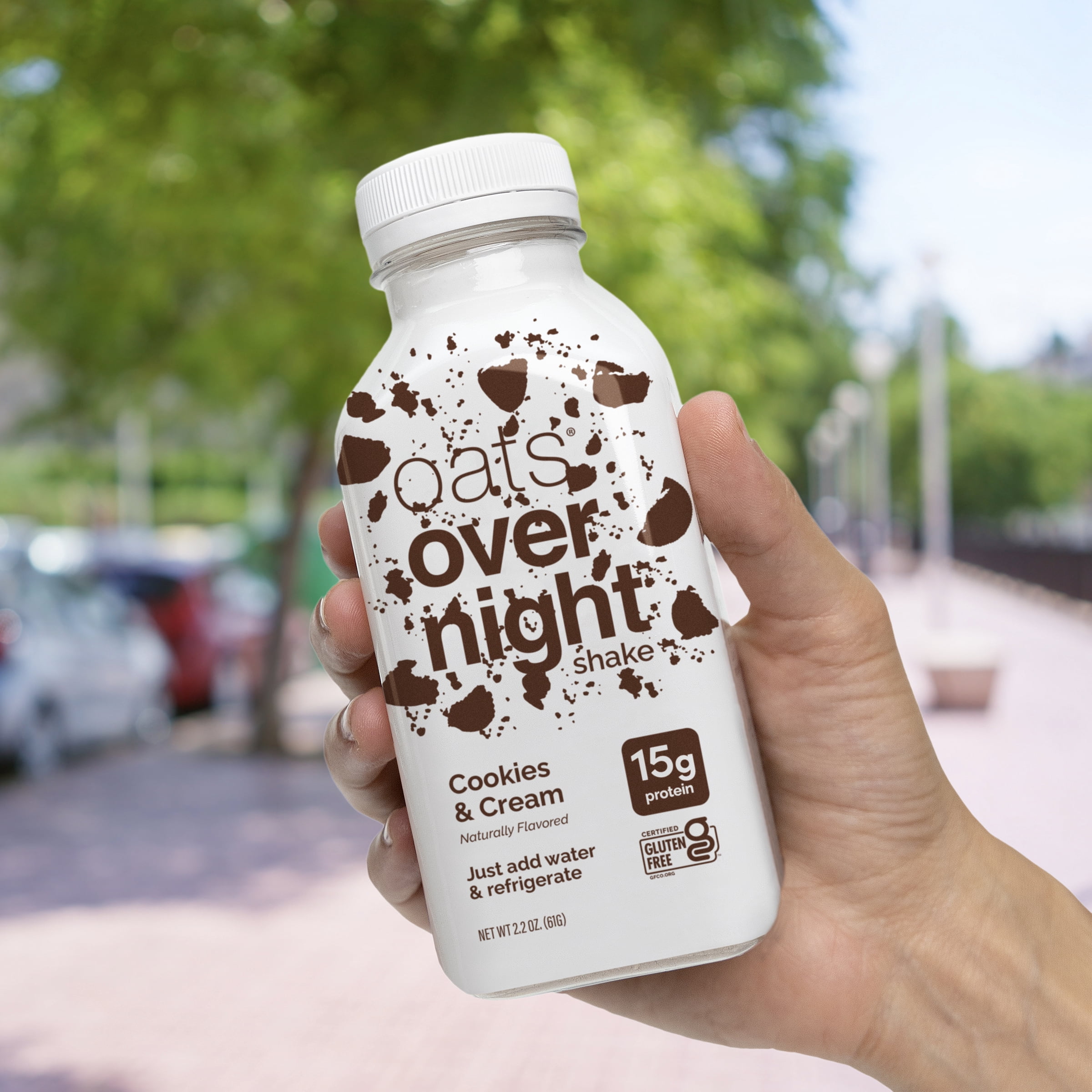 (10 pack) Oats Overnight Cookies & Cream Protein Overnight Oatmeal Shake, 2.2 oz, 1 Count