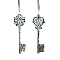 CuiLiyq Christmas Tree Ornaments, 2 PCS Shiny Plastic Christmas Key Pendant, For Family Festivals Wedding Party Ornaments and Christmas Gifts