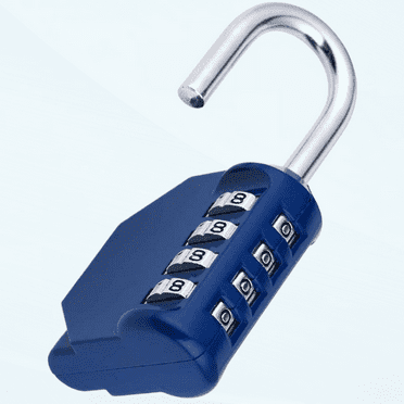 Combination Locker Lock, 4 Digit Outdoor Padlock for Gym, School, Gates, Doors, Fence, Hasps and Storage (Blue)