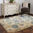 thumbnail image 4 of Marines Life Washable Area Rugs 4'x6', Starfish Blue Shell Coastal Summer Vintage Low Pile Throw Living Room Rug Non-Slip Sturdy Edge Binding Carpet for Indoor Entryway Bedside Kitchen, 4 of 9