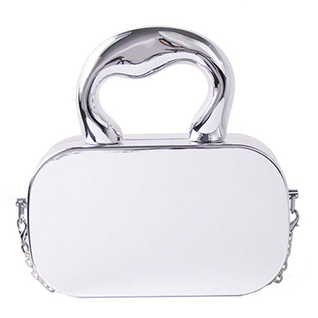 Bolso Espejo Acrílico Con Correa Cadena para Mujer Cuadrado Vintage Gran Capacidad