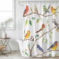 thumbnail image 6 of Watercolor Birds Shower Curtain Set - Small 36" x 72" Washable Bathtub Curtain with 12 Hooks, Spring Botanical Leaf Branch Modern Waterproof Fabric Stall Shower Curtains for Bathroom/Bathtub Décor, 6 of 6