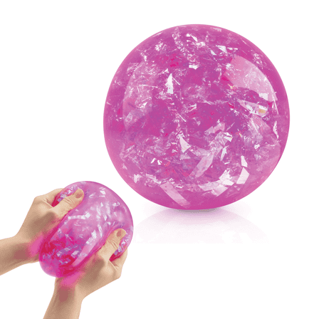 Power Your Fun Glitter Arggh Ball Squishy Fidget Sensory Toy for Kids Ages 3  (Pink)