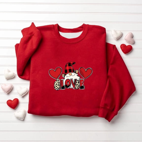 BaoFuBaoMei Boys Girls Sweatshirt Tops Valentines Heart Long Cuffed Sleeve Pullover Loose Crew Neck Fall Clothes for School Daily Wear Outdoor