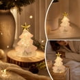 thumbnail image 6 of Tabletop Christmas Night Light, Lighted Mini Glass Christmas Tree with Star Topper, Festive Holiday Centerpiece for Home Mantel Shelf Office Desk Party Decoration, 6 of 7