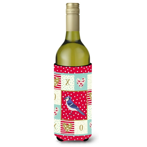 Carolines Treasures CK5513LITERK Jay Bird Love Wine Bottle Hugger  Wine Bottle multicolor