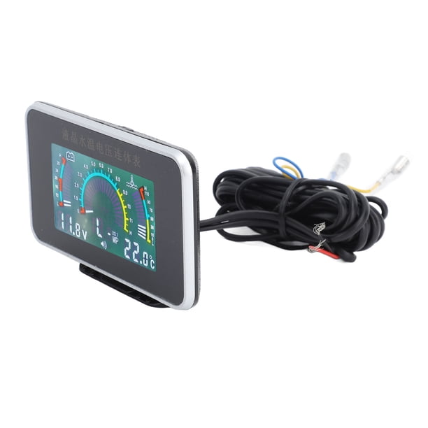 Instrumento digital LCD para automóvil voltímetro para automóvil Medidor de temperatura del agua Función de advertencia universal Medida precisa 2 en 1 para Dongan 465Q H368 Anggrek Otros
