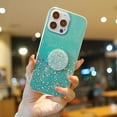 thumbnail image 2 of Glitter Case for iPhone 14 Pro Max Case 6.7 inch for Women with Expanding Phone Kickstand Ring Stand, Clear Bling Sparkle Cute Phone Cover (Green), 2 of 11