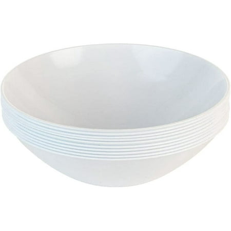 

(110 PACK) EcoQuality 16 oz White Plastic Round Bowls - Disposable Plastic Soup Bowls Heavy Duty Plastic Salad Bowls Dessert Bowl for Baby Showers Weddings Birthday Party