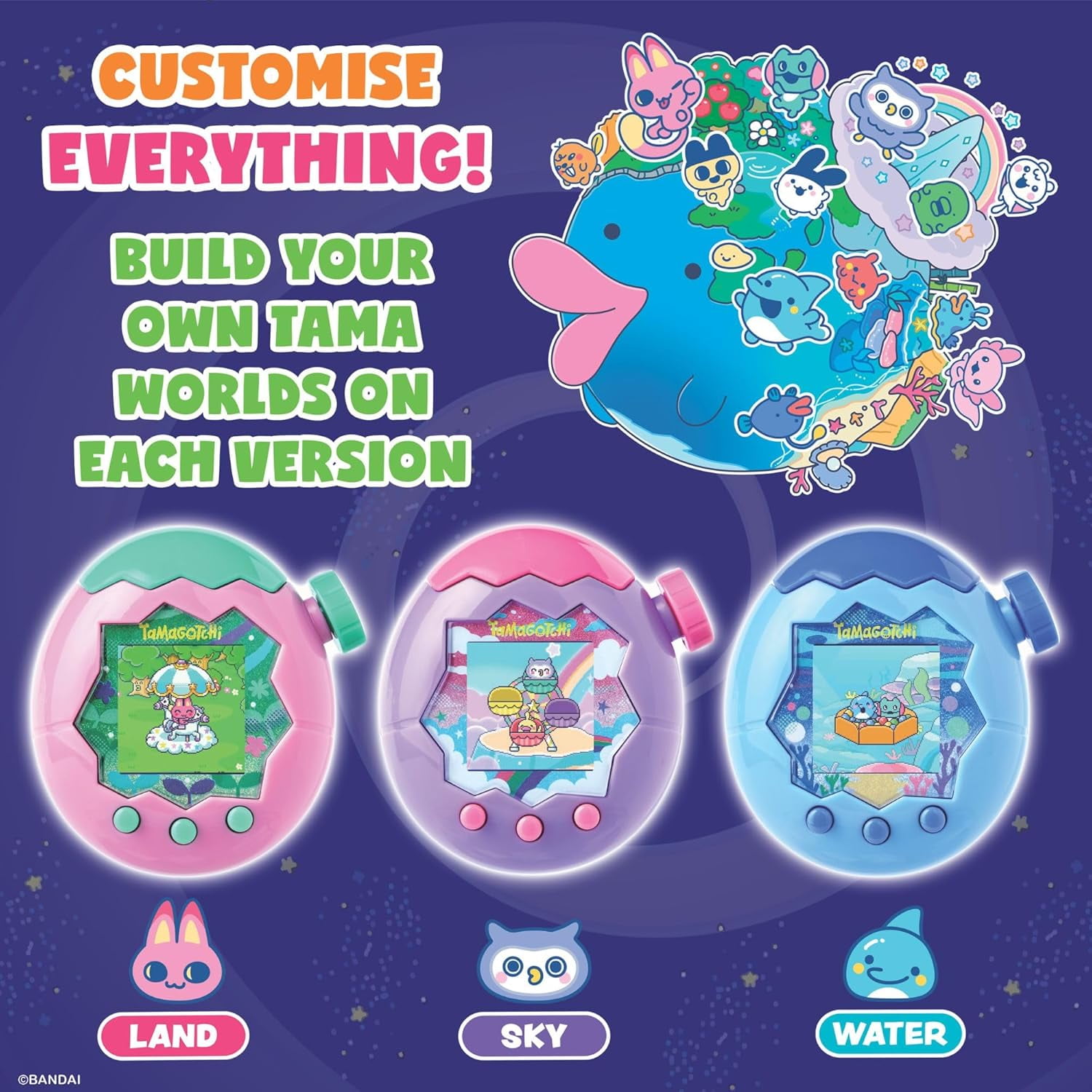 Bandai Tamagotchi Paradise Digital Pet Blue Water Shell - Walmart.com