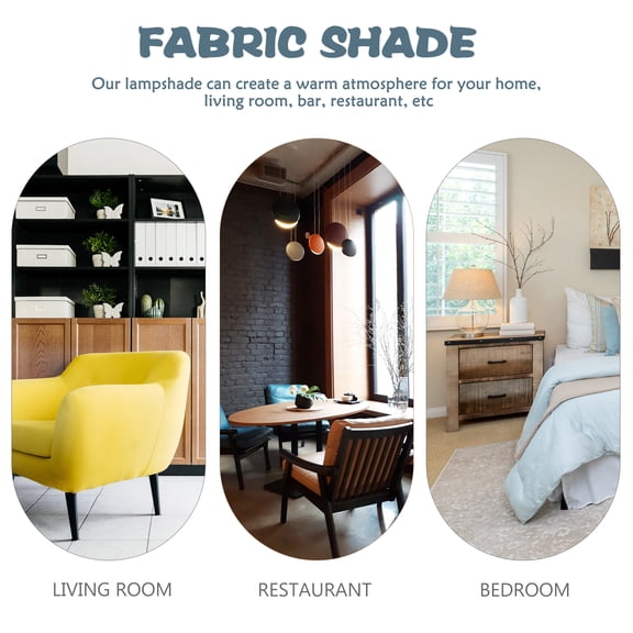 EXHUMKY Green Fabric and Metal Lamp Shade for Decorative Pendant Light Fixtures, Modern Hanging Lighting Cover