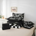 thumbnail image 4 of Zebra Bedding Set King Size, Black White Stripes Animals Comforter Set, Wildlife Zebra Print Teens (Comforter+Fitted+Flat Sheet+2 Pillowcases+2 Throw Pillow Covers) 7 Pieces Bed Set, 4 of 5